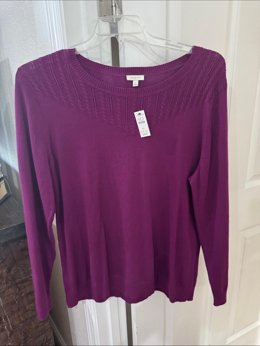 Talbots Women's Plum/Purple Scoop Neck Sweater